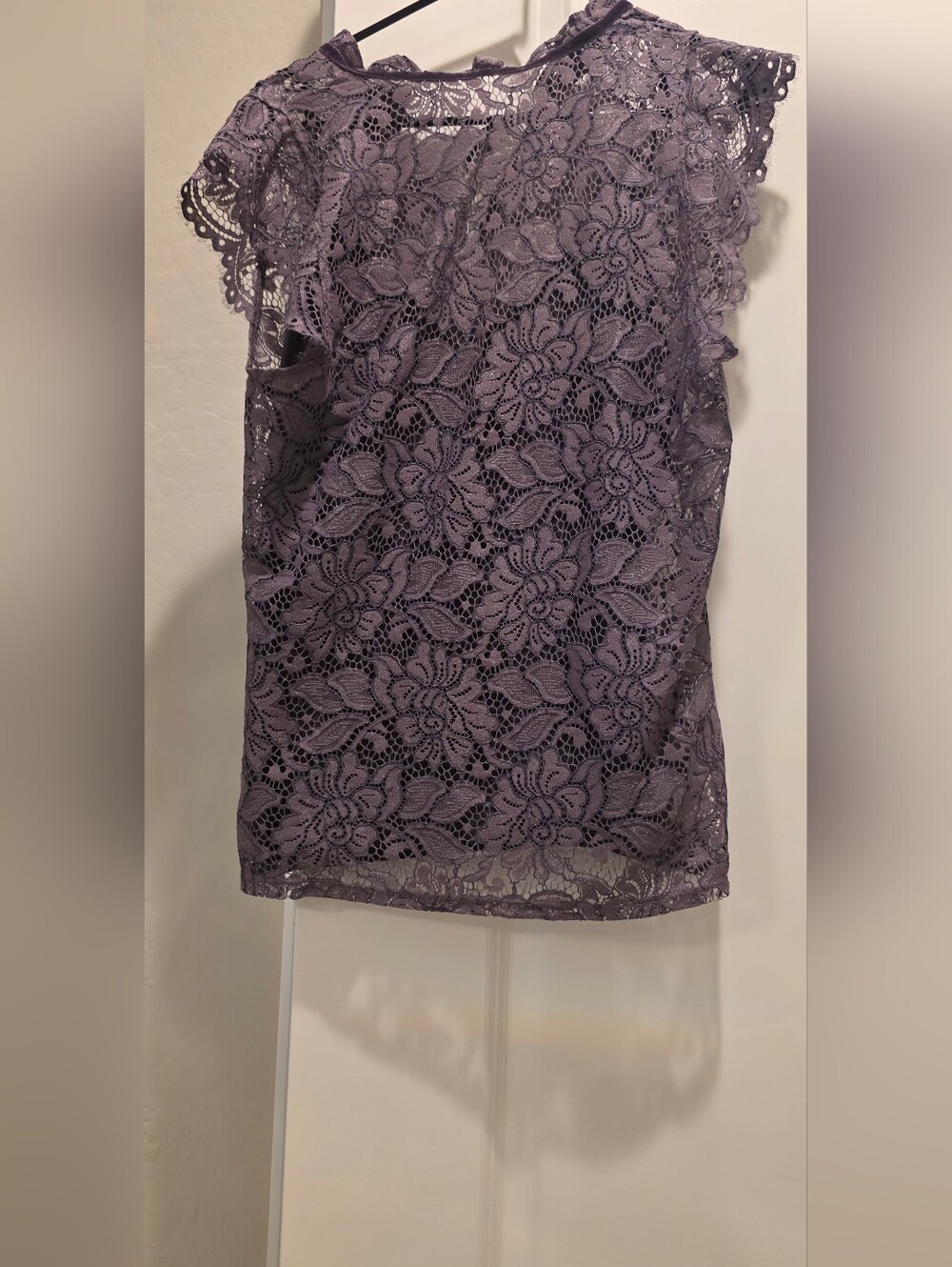 White House Black Market Purple Lace Sleeveless Top